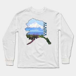 State of Alaska Outline Long Sleeve T-Shirt